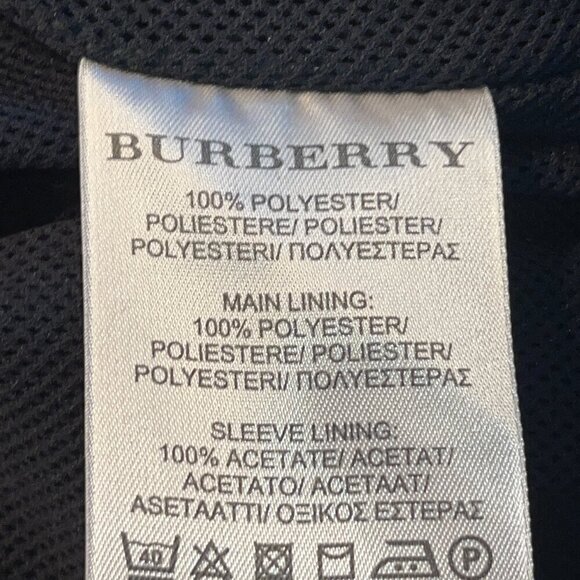 BURBERRY BRIT Classic Black on Black Plaid Trench Coat EUC - Like New size 8P - Picture 14 of 15